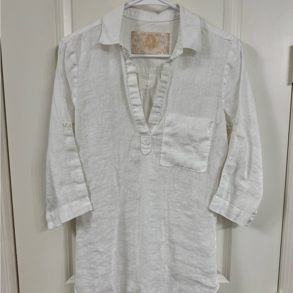 Bella Dahl White Linen Blouse